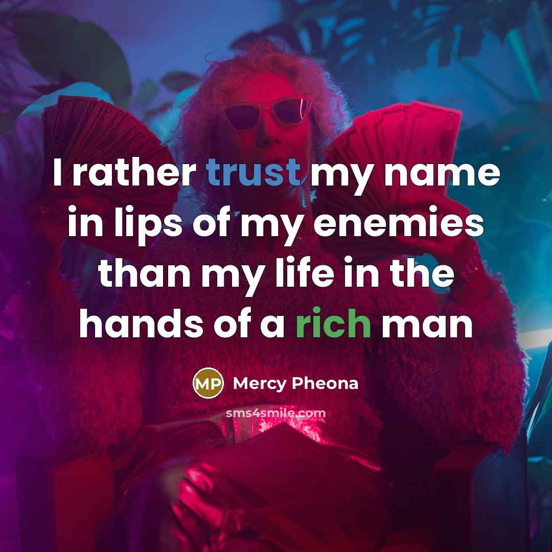 “I rather trust my name in lips of my enemies…” quote by Mercy Pheona