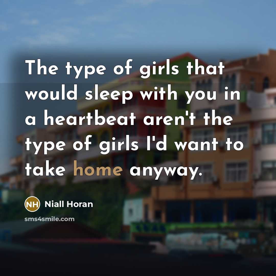 “The type of girls that would sleep with you in…” quote by Niall Horan