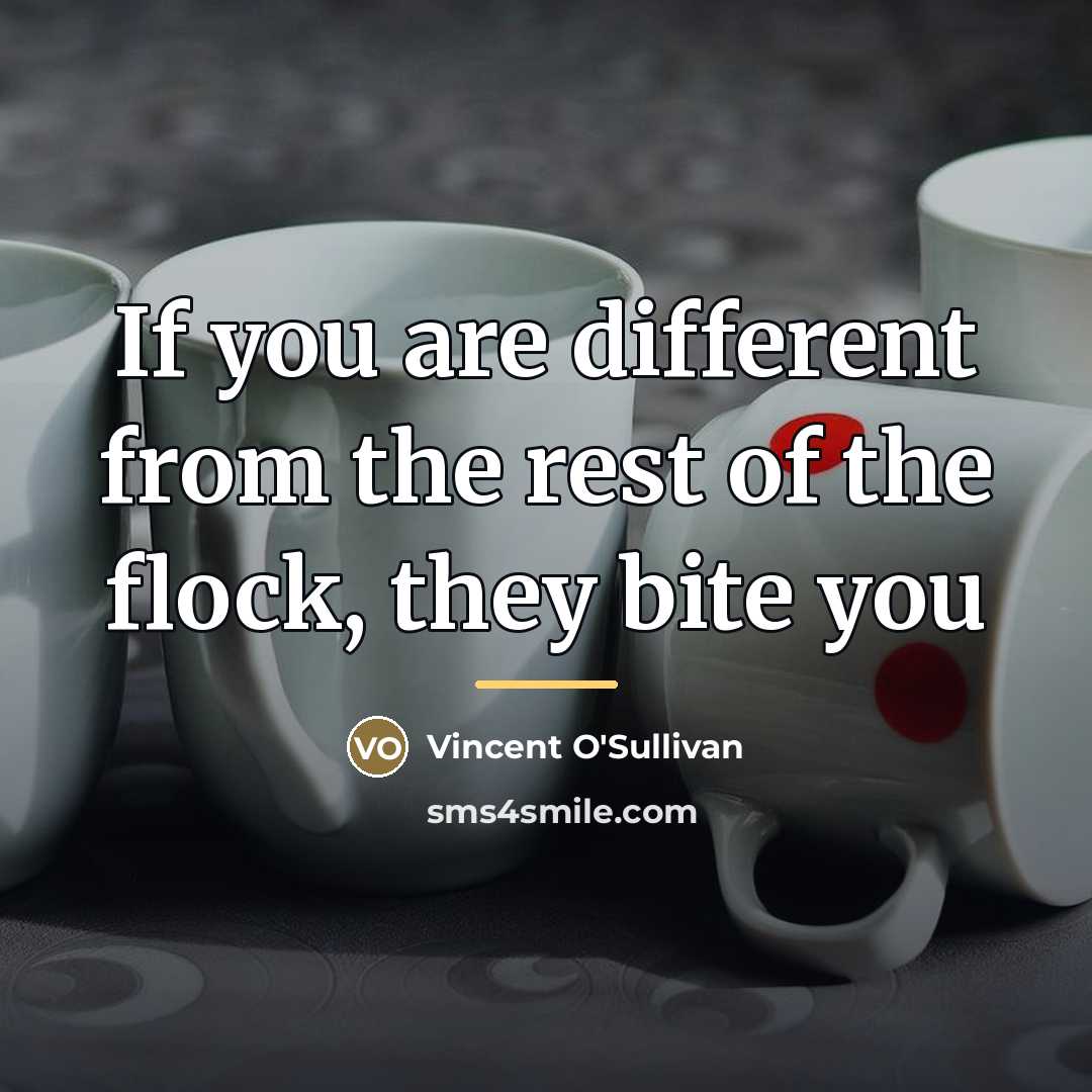 “If you are different from the rest of the flock,…” quote by Vincent O'Sullivan