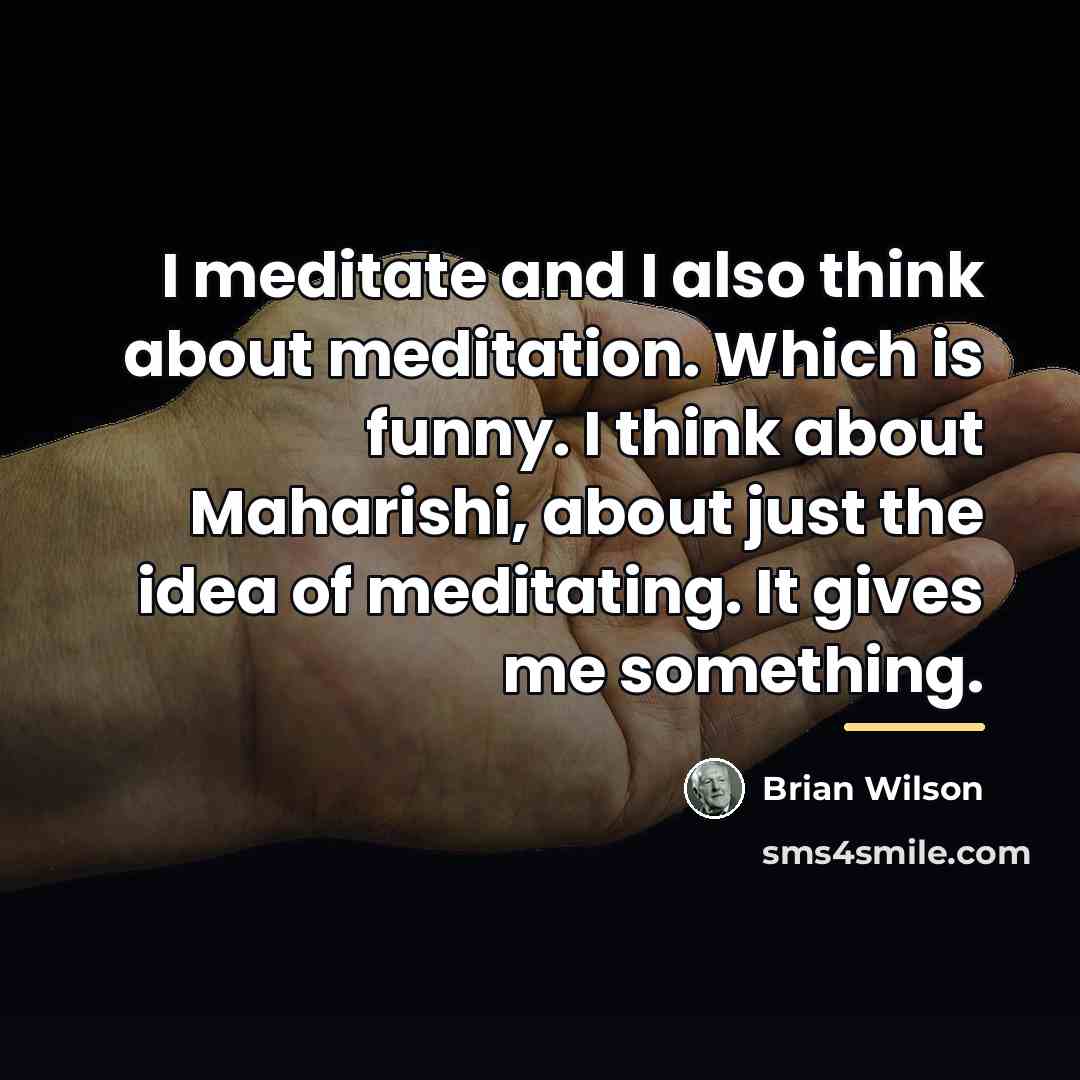 “I meditate and I also think about meditation. Which is…” quote by Brian Wilson