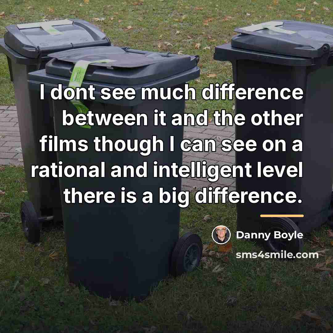 “I dont see much difference between it and the other…” quote by Danny Boyle