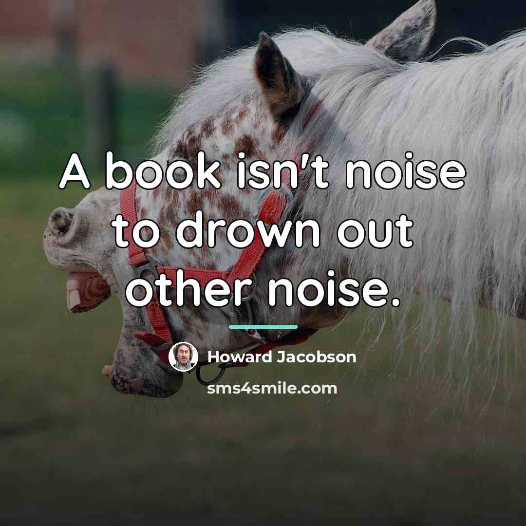 “A book isn't noise to drown out other noise.…” quote by Howard Jacobson