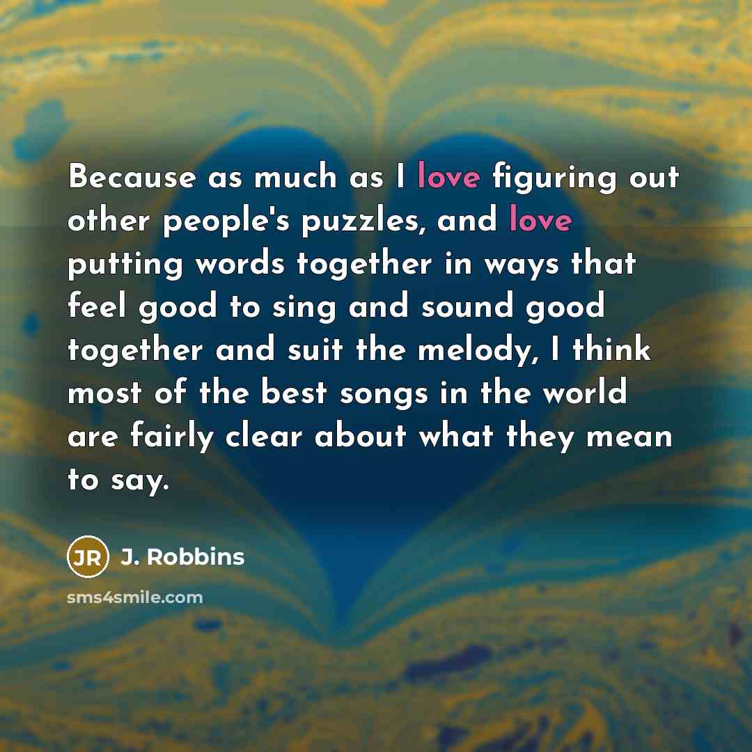 “Because as much as I love figuring out other people's…” quote by J. Robbins
