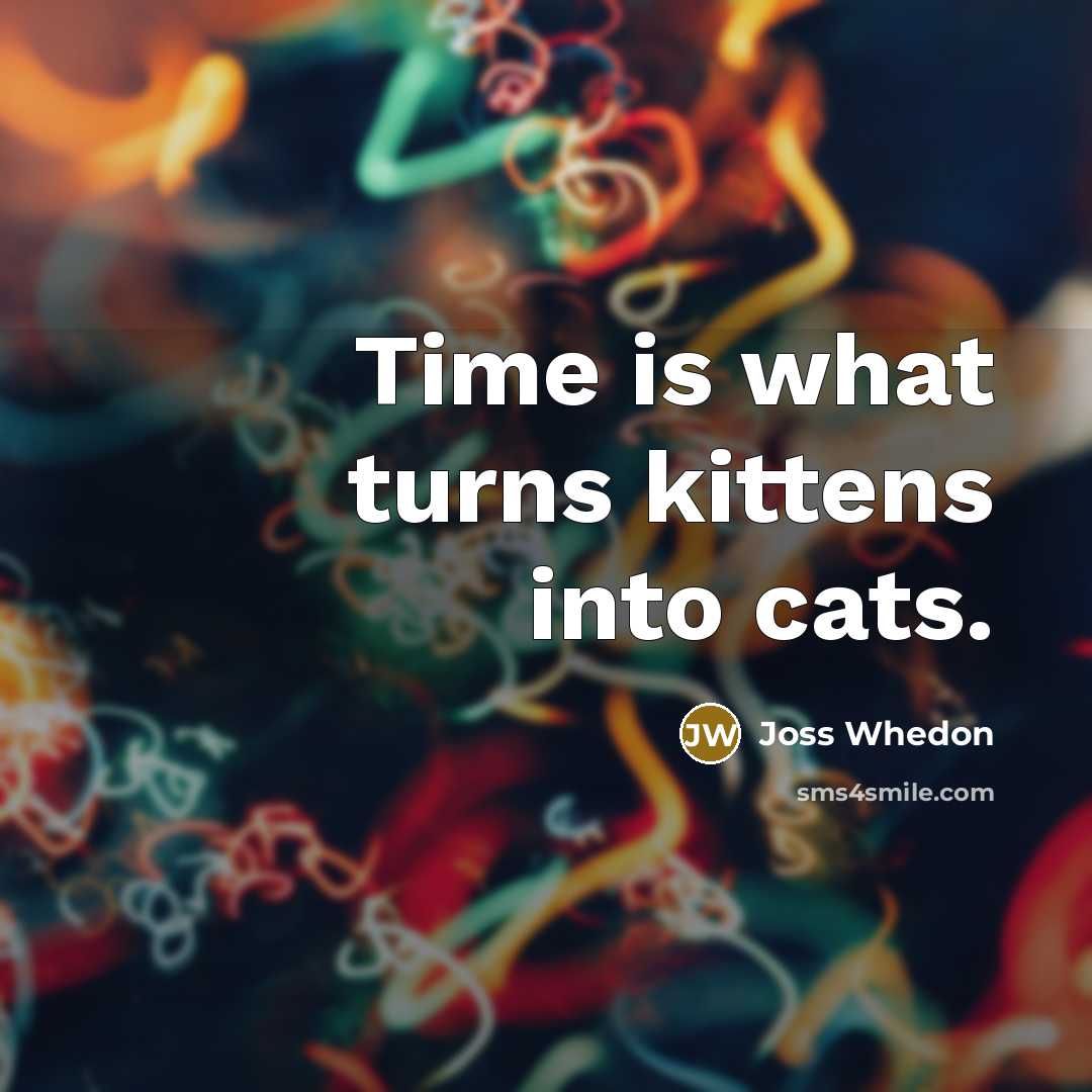 “Time is what turns kittens into cats.…” quote by Joss Whedon