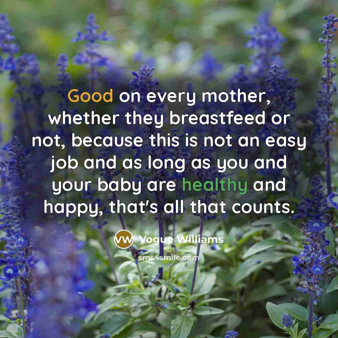 “Good on every mother, whether they breastfeed or not, because…” quote by Vogue Williams