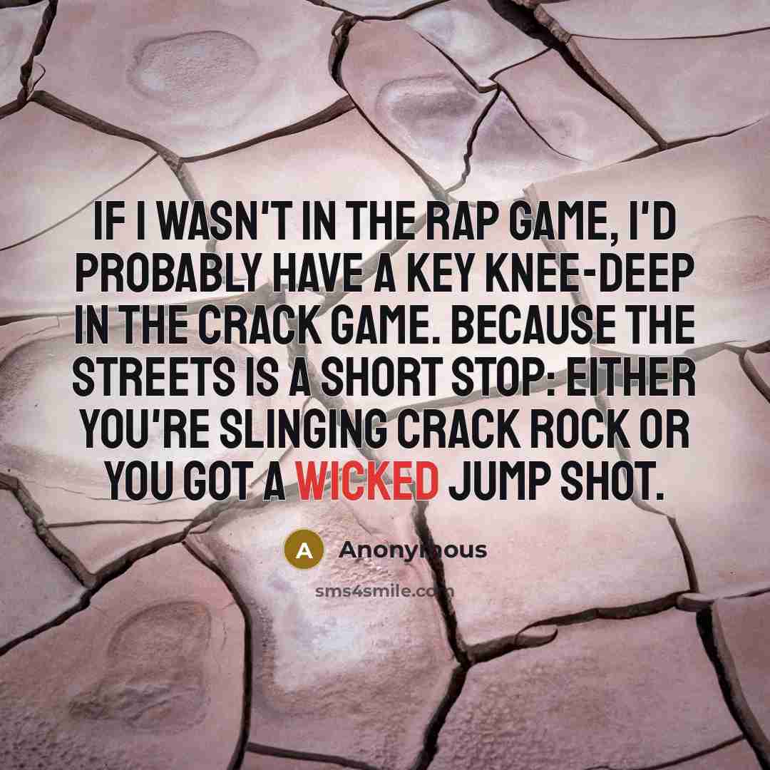 “If I wasn't in the rap game, I'd probably have…” quote by Anonymous