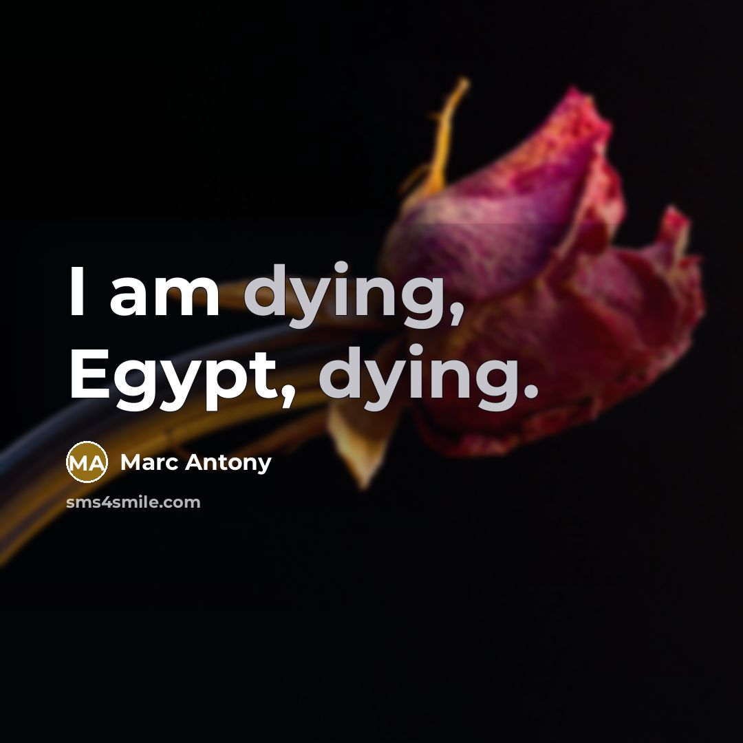 “I am dying, Egypt, dying.” quote by Marc Antony