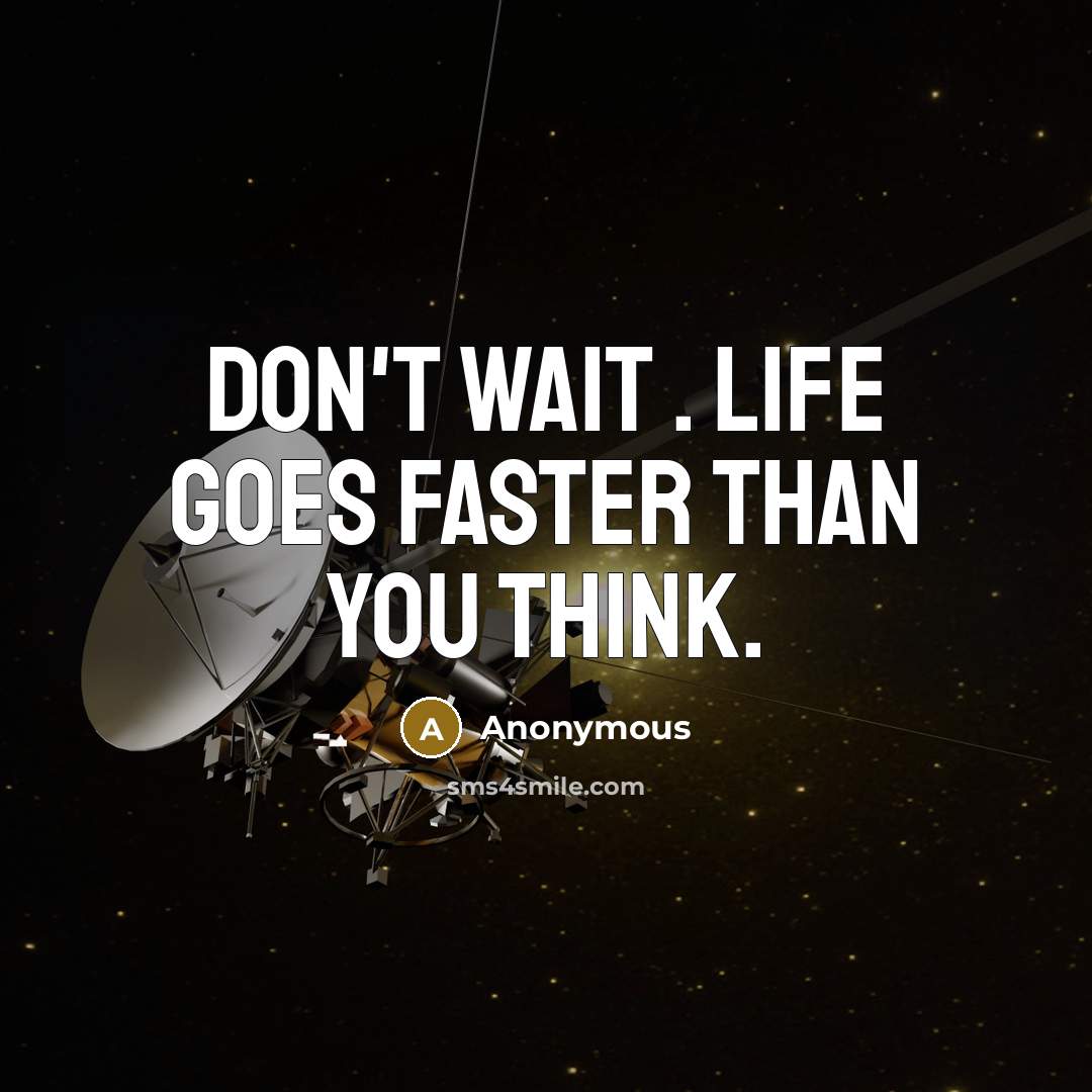 “Don't wait . Life goes faster than you think.…” quote by Anonymous