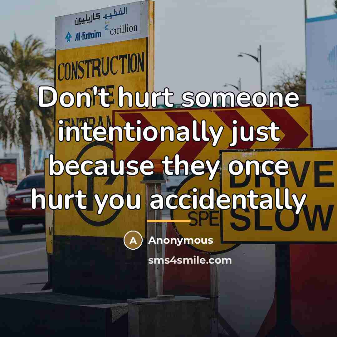 “Don't hurt someone intentionally just because they once hurt you…” quote by Anonymous