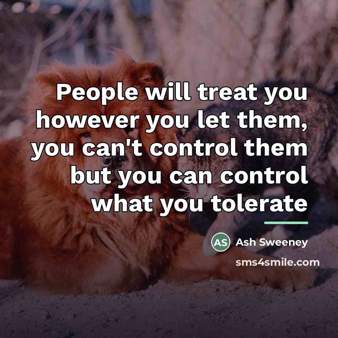 “People will treat you however you let them, you can't…” quote by Ash Sweeney