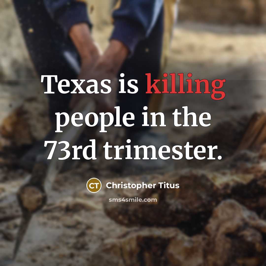 “Texas is killing people in the 73rd trimester.…” quote by Christopher Titus