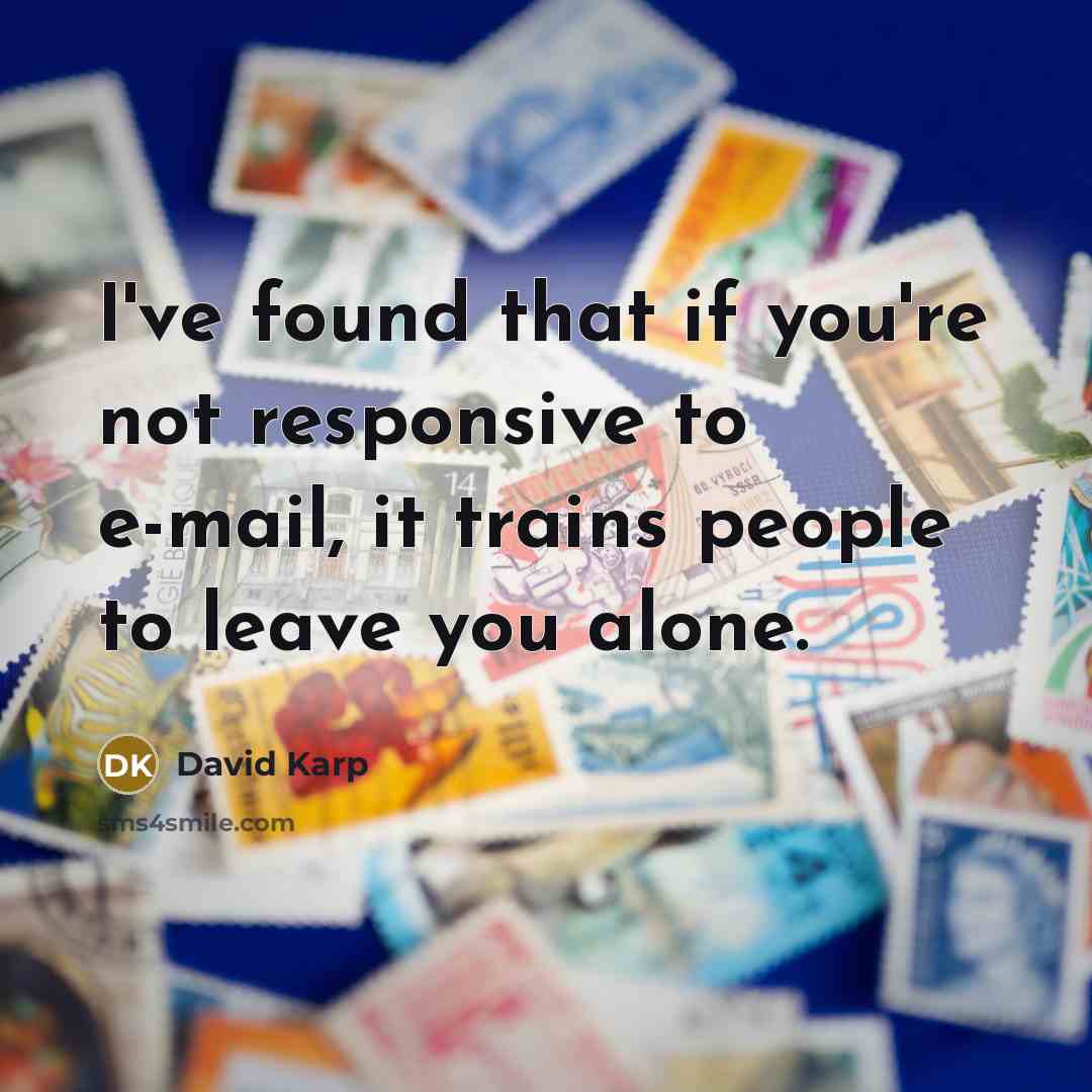 “I've found that if you're not responsive to e-mail, it…” quote by David Karp