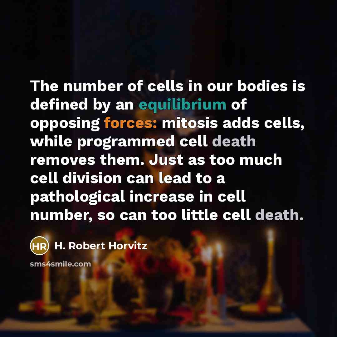 “The number of cells in our bodies is defined by…” quote by H. Robert Horvitz