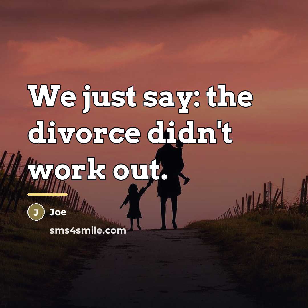 “We just say: the divorce didn't work out.…” quote by Joe