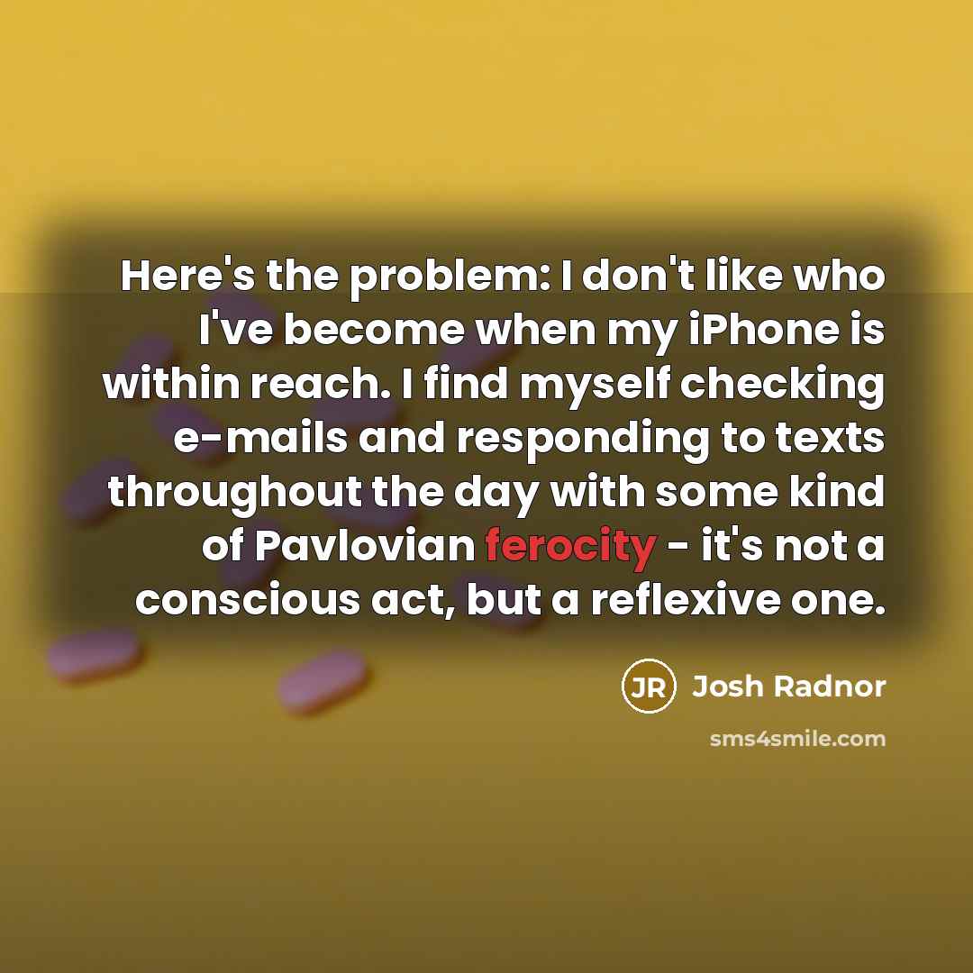 “Here's the problem: I don't like who I've become when…” quote by Josh Radnor