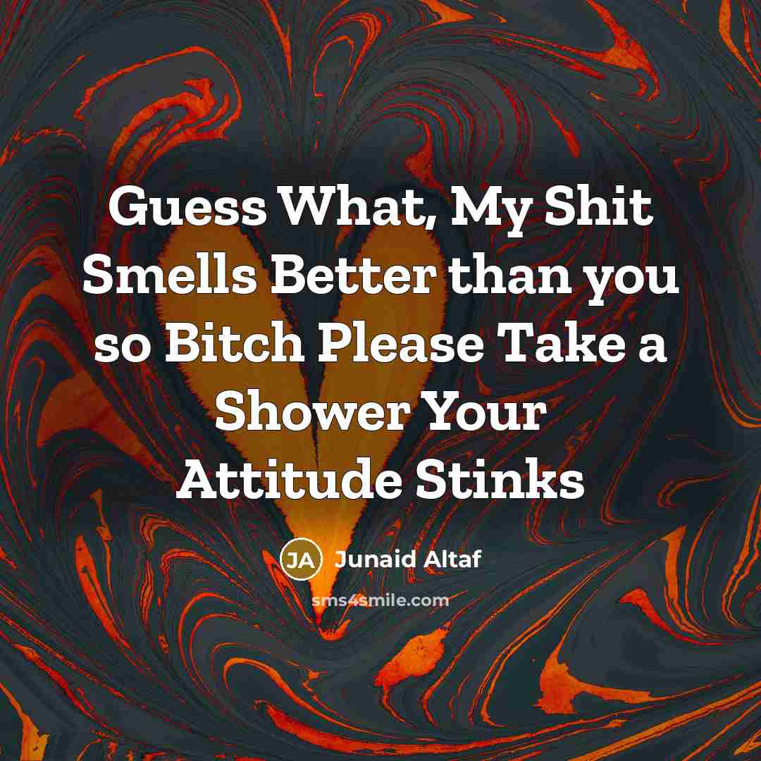 “Guess What, My Shit Smells Better than you so Bitch…” quote by Junaid Altaf