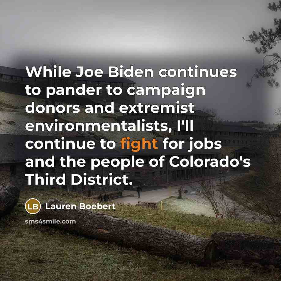 “While Joe Biden continues to pander to campaign donors and…” quote by Lauren Boebert