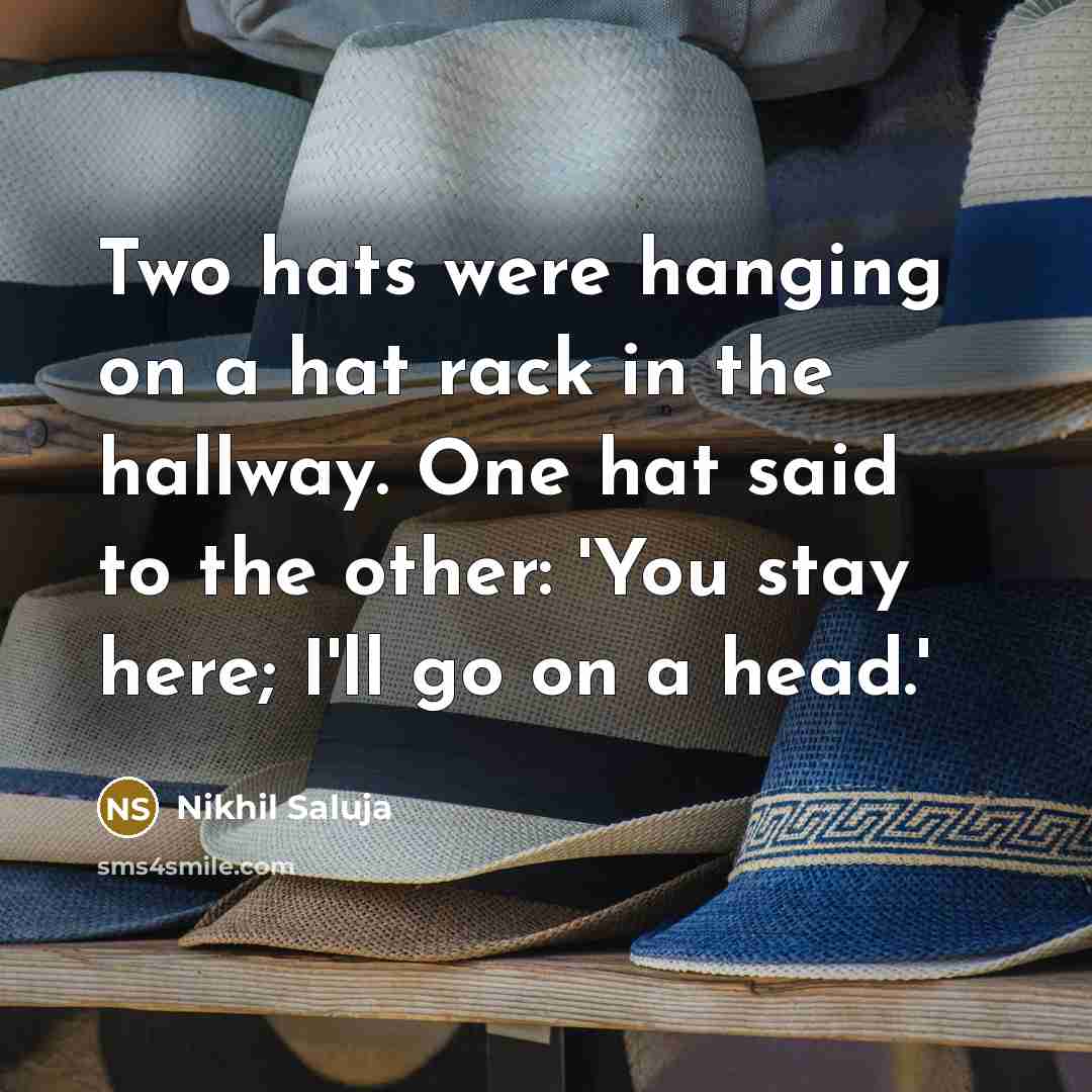 “Two hats were hanging on a hat rack in the…” quote by Nikhil Saluja