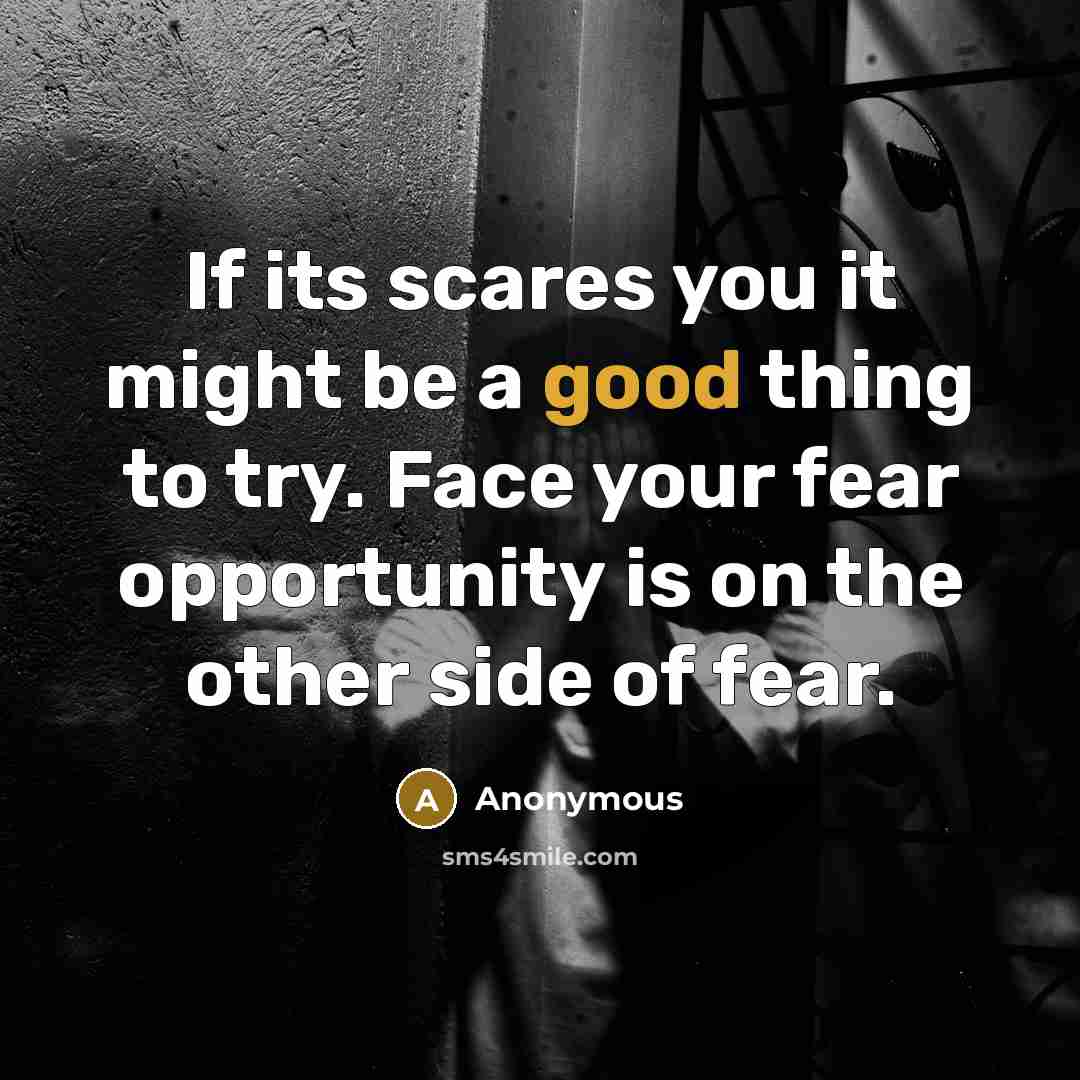 “If its scares you it might be a good thing…” quote by Anonymous