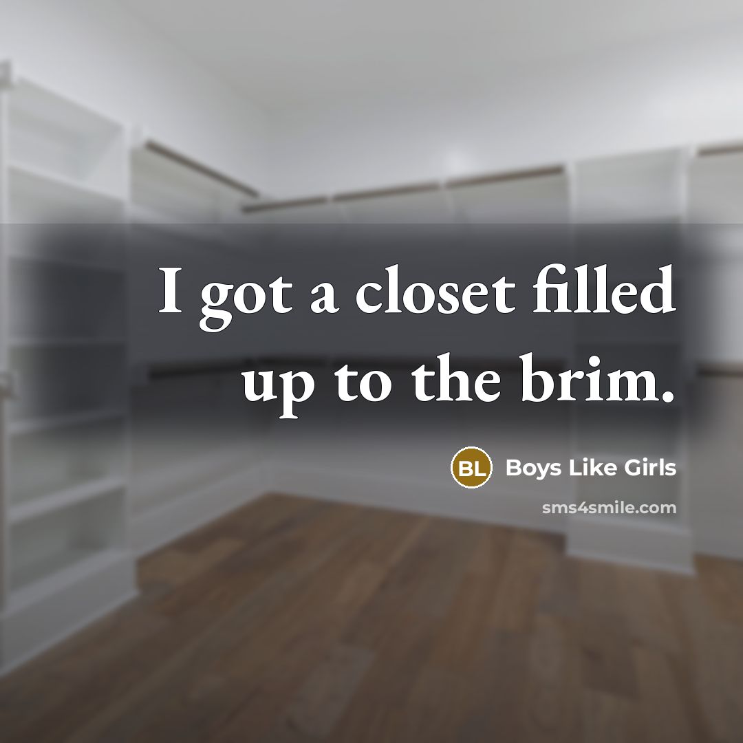 “I got a closet filled up to the brim.…” quote by Boys Like Girls