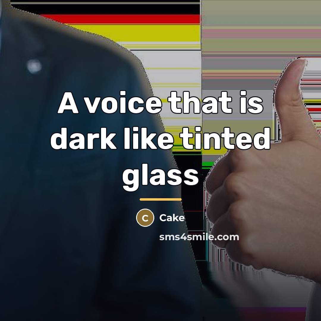 “A voice that is dark like tinted glass…” quote by Cake