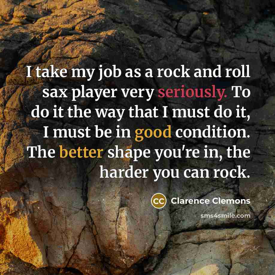 “I take my job as a rock and roll sax…” quote by Clarence Clemons