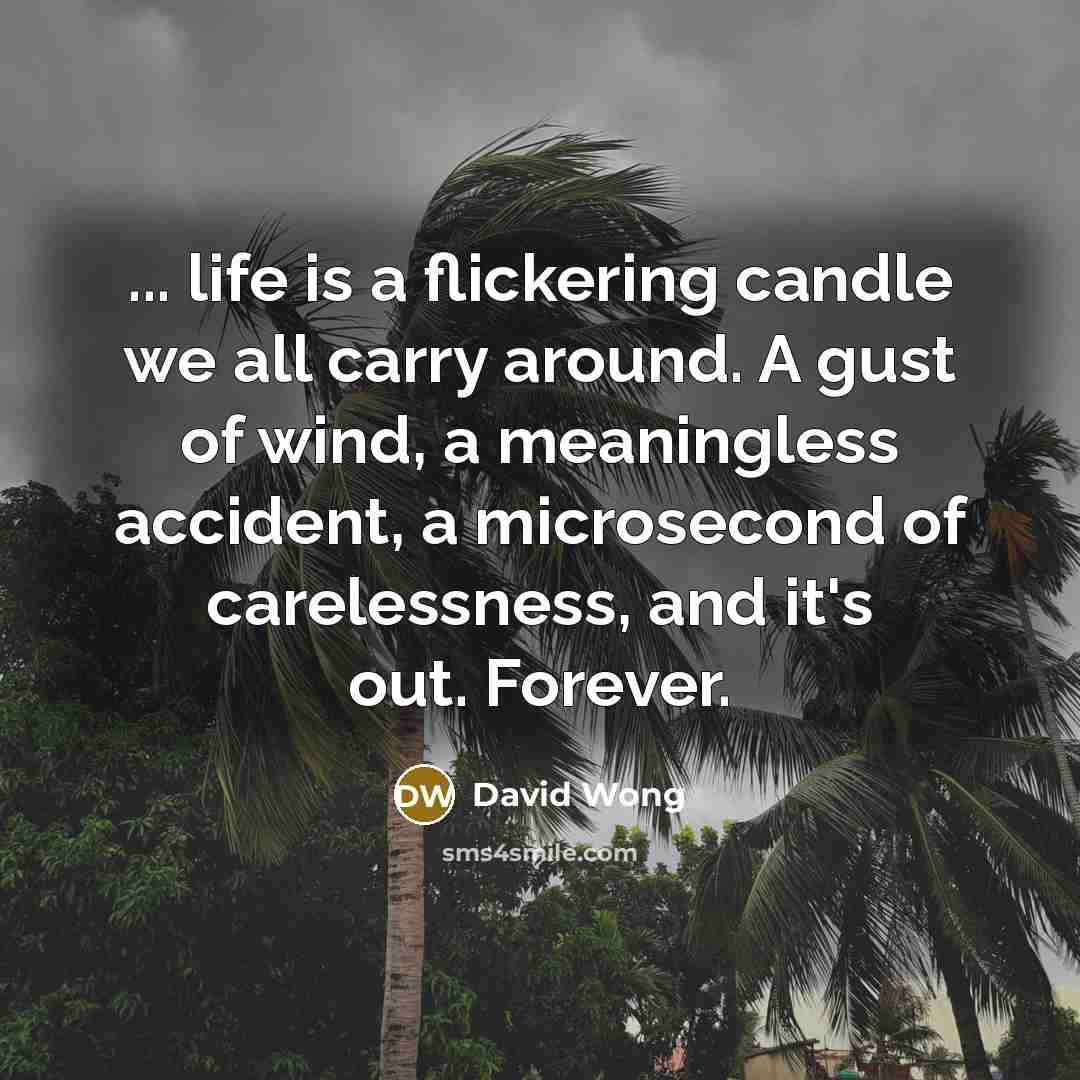 “... life is a flickering candle we all carry around.…” quote by David Wong