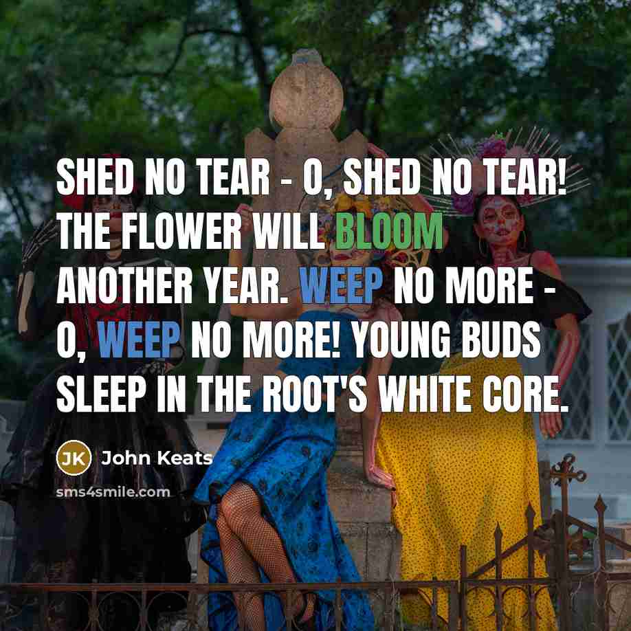 “Shed no tear - O, shed no tear! The flower…” quote by John Keats