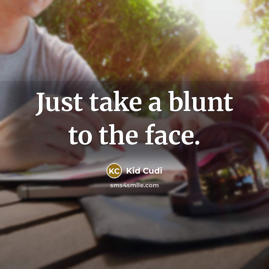 “Just take a blunt to the face.…” quote by Kid Cudi