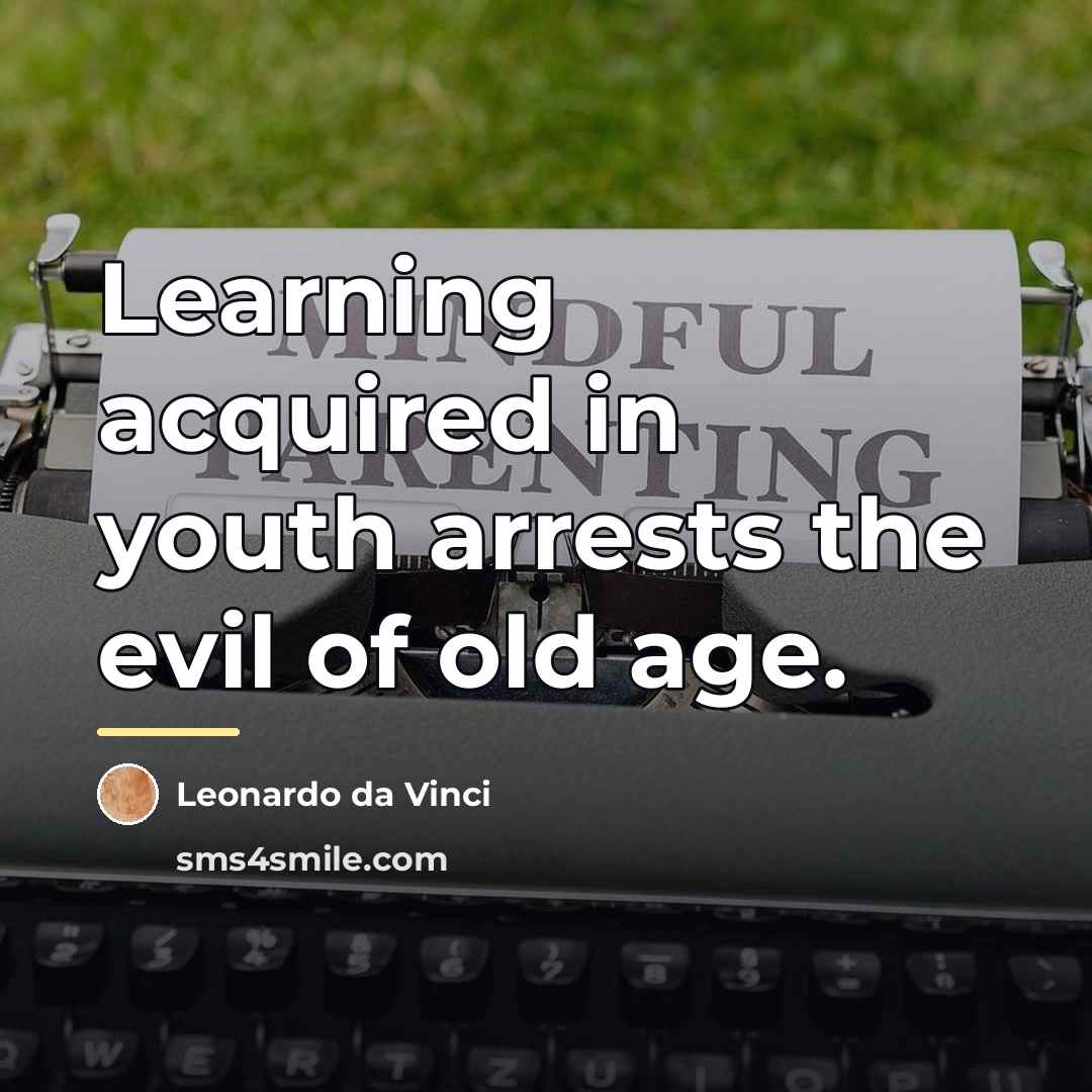 “Learning acquired in youth arrests the evil of old age.…” quote by Leonardo da Vinci