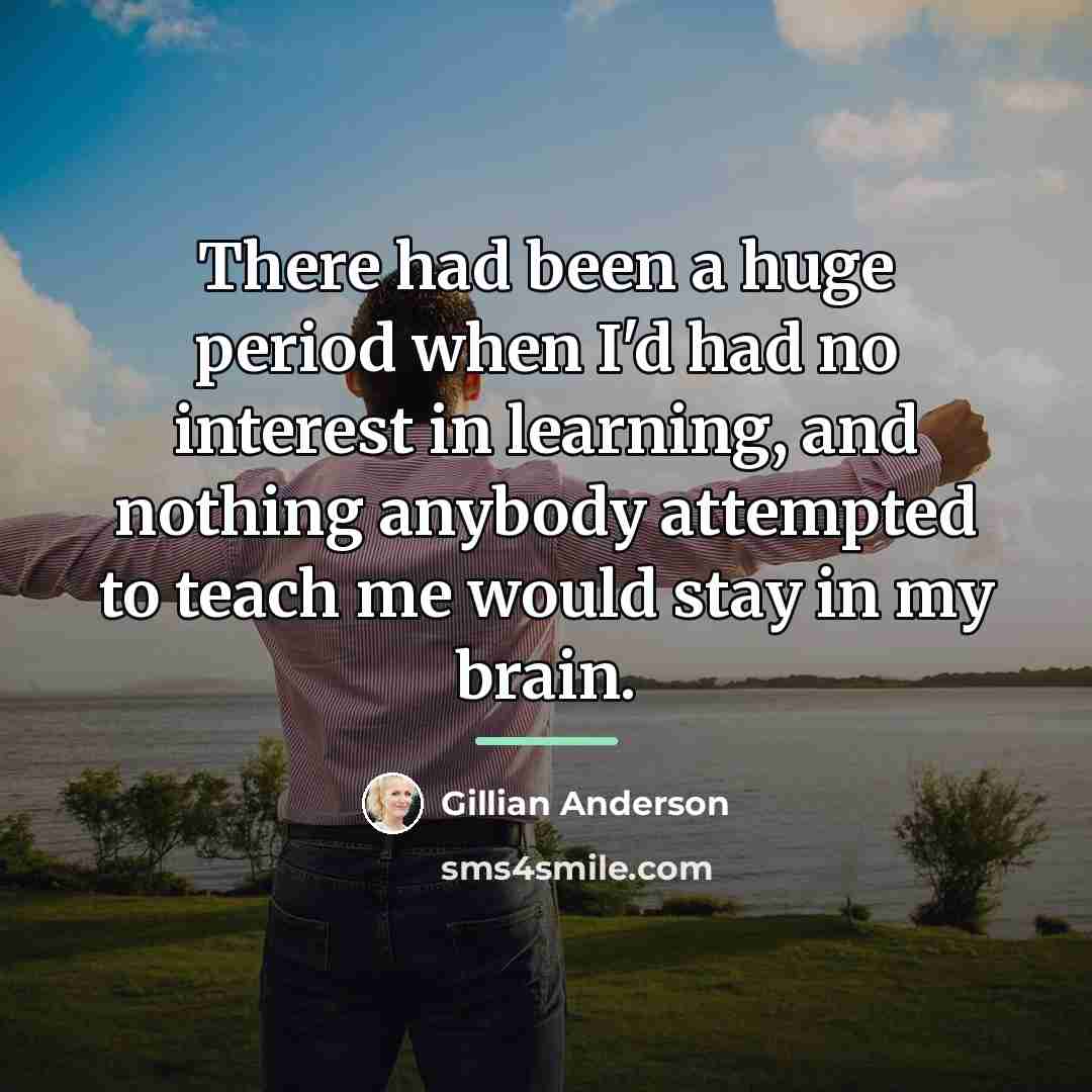 “There had been a huge period when I'd had no…” quote by Gillian Anderson