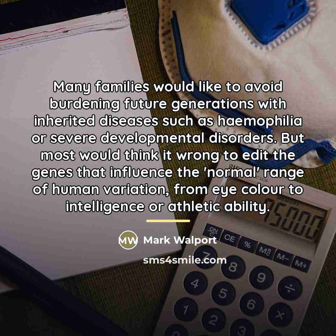 “Many families would like to avoid burdening future generations with…” quote by Mark Walport