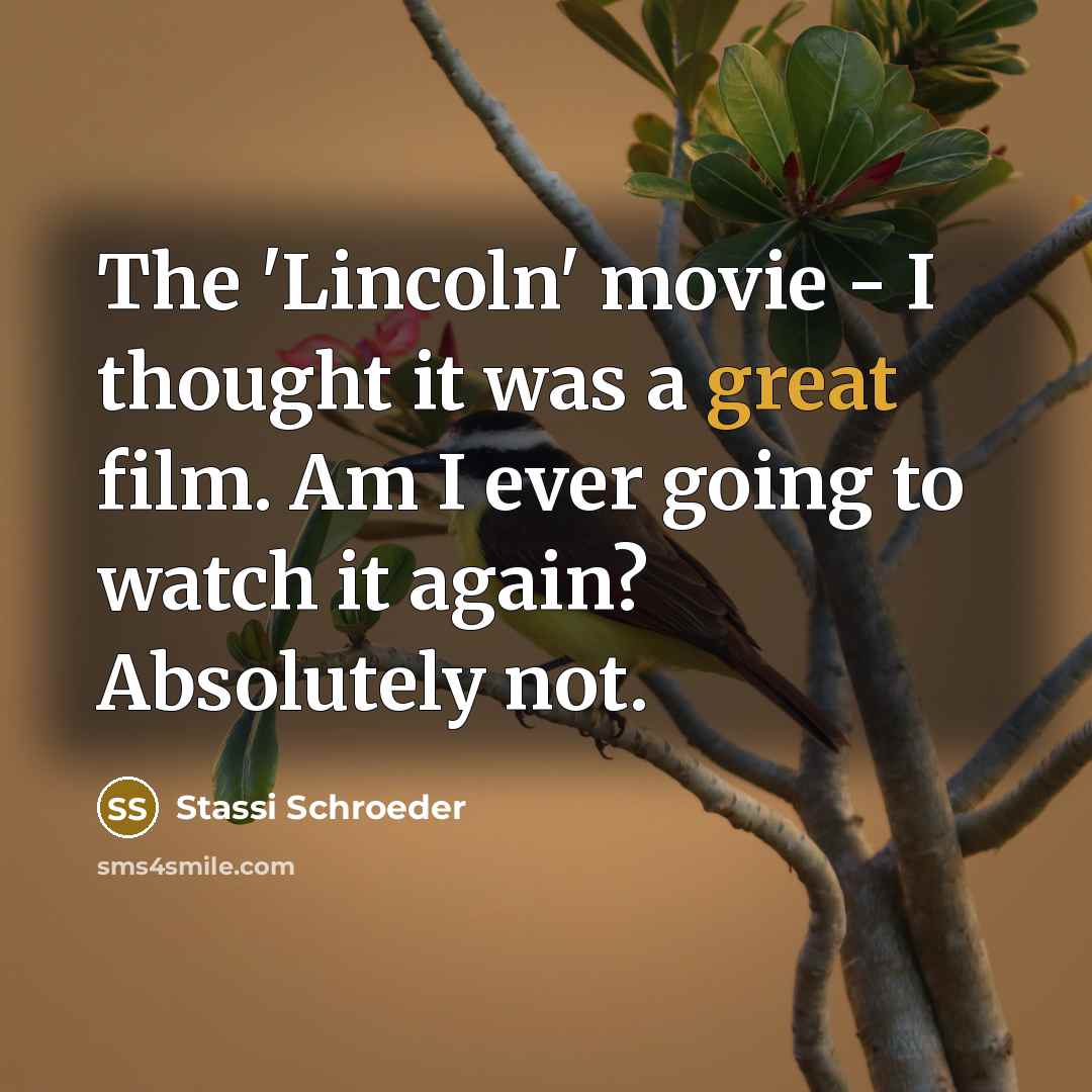 “The 'Lincoln' movie - I thought it was a great…” quote by Stassi Schroeder