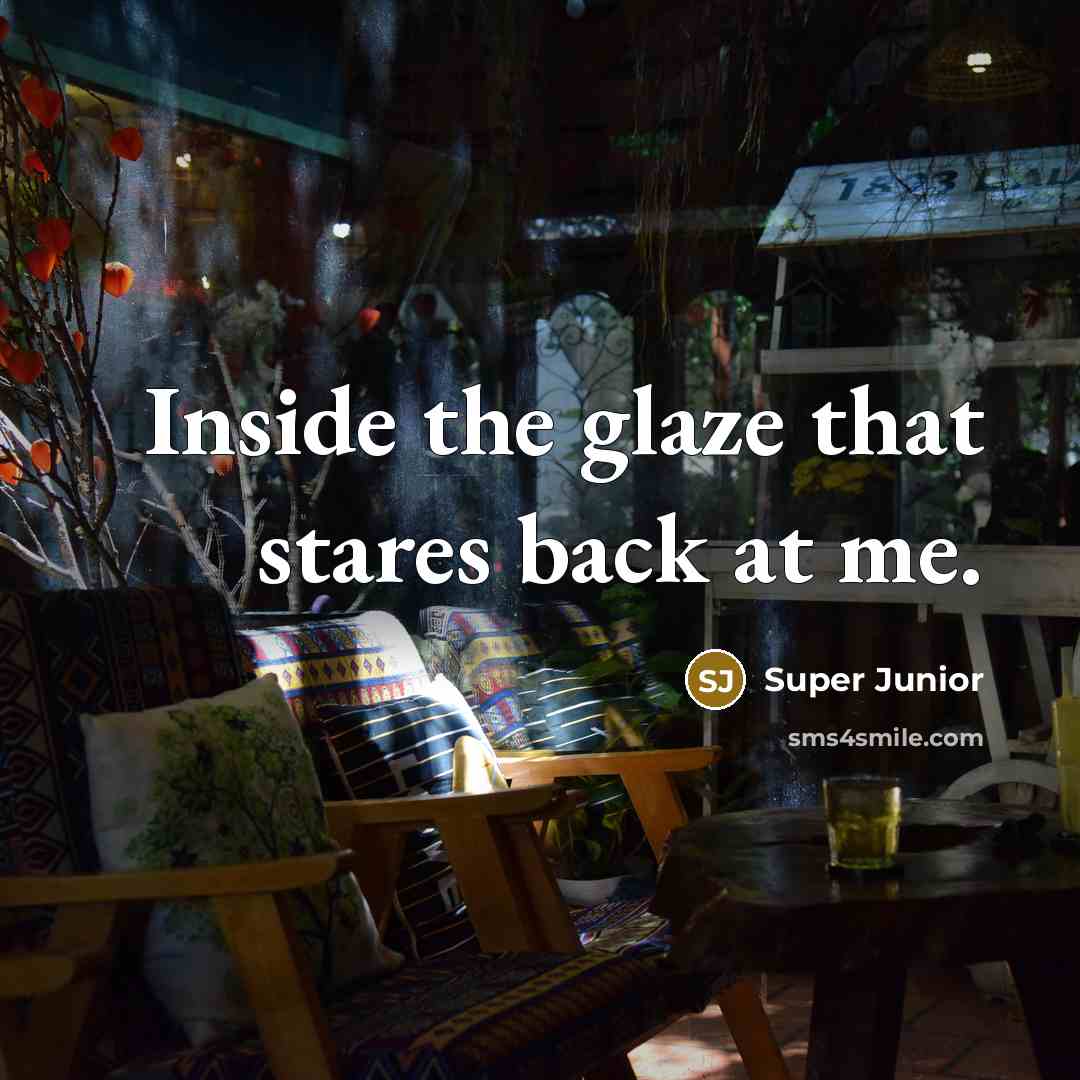 “Inside the glaze that stares back at me.…” quote by Super Junior