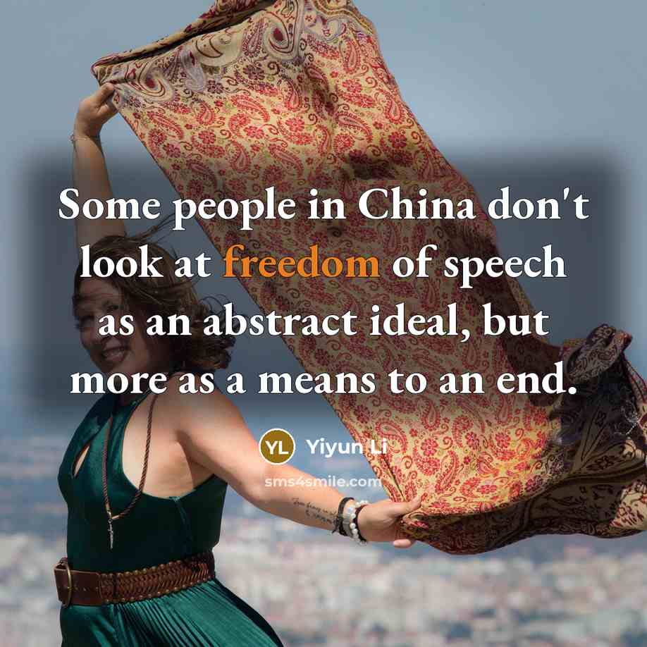 “Some people in China don't look at freedom of speech…” quote by Yiyun Li