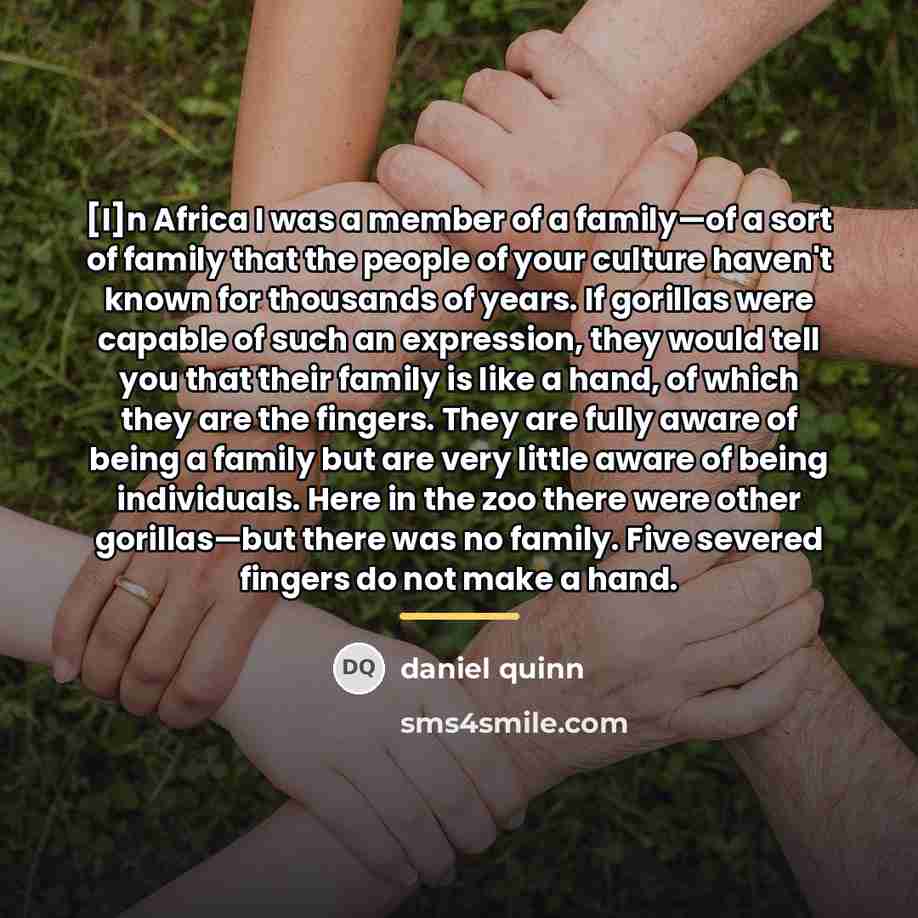 “[I]n Africa I was a member of a family—of a…” quote by Daniel Quinn