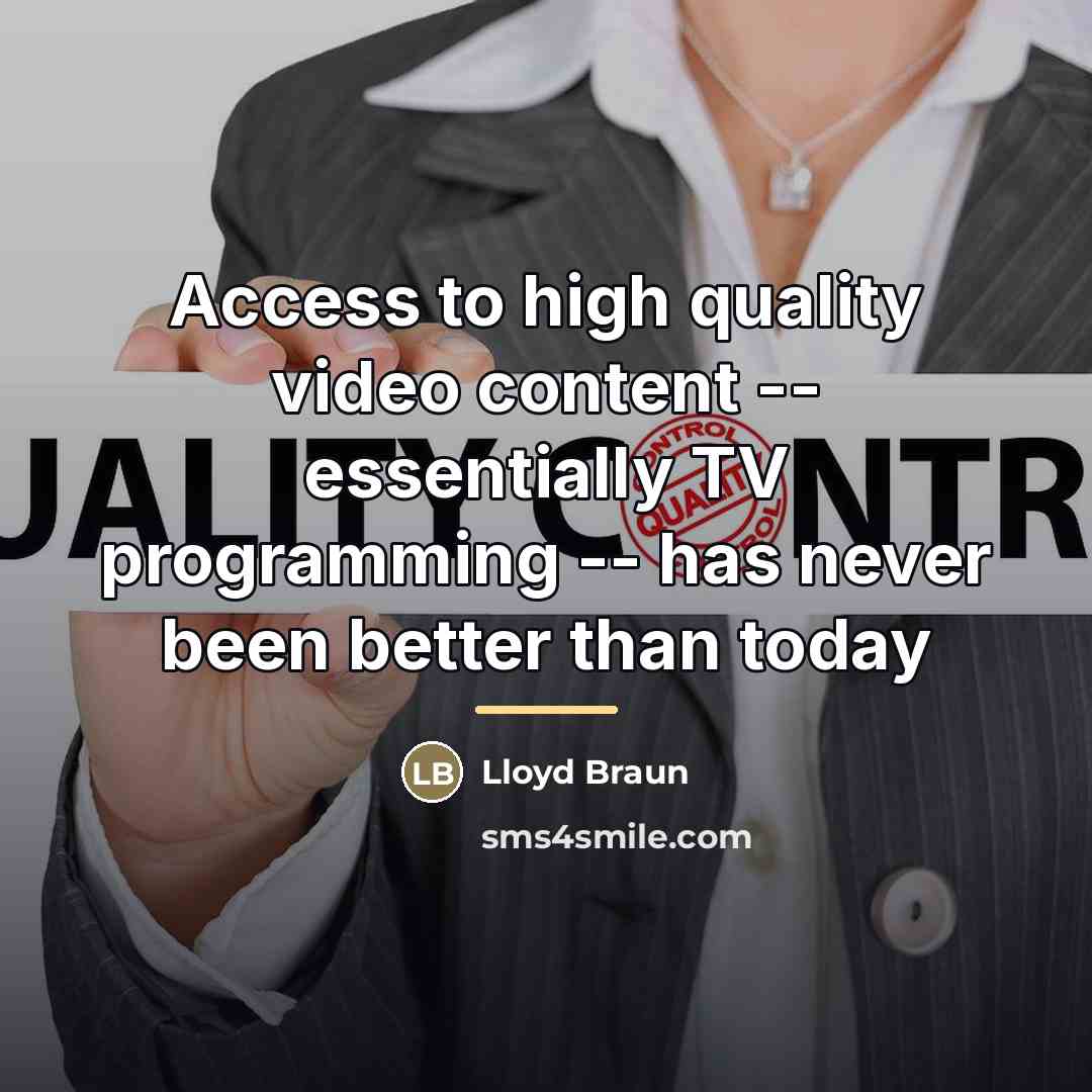 “Access to high quality video content -- essentially TV programming…” quote by Lloyd Braun