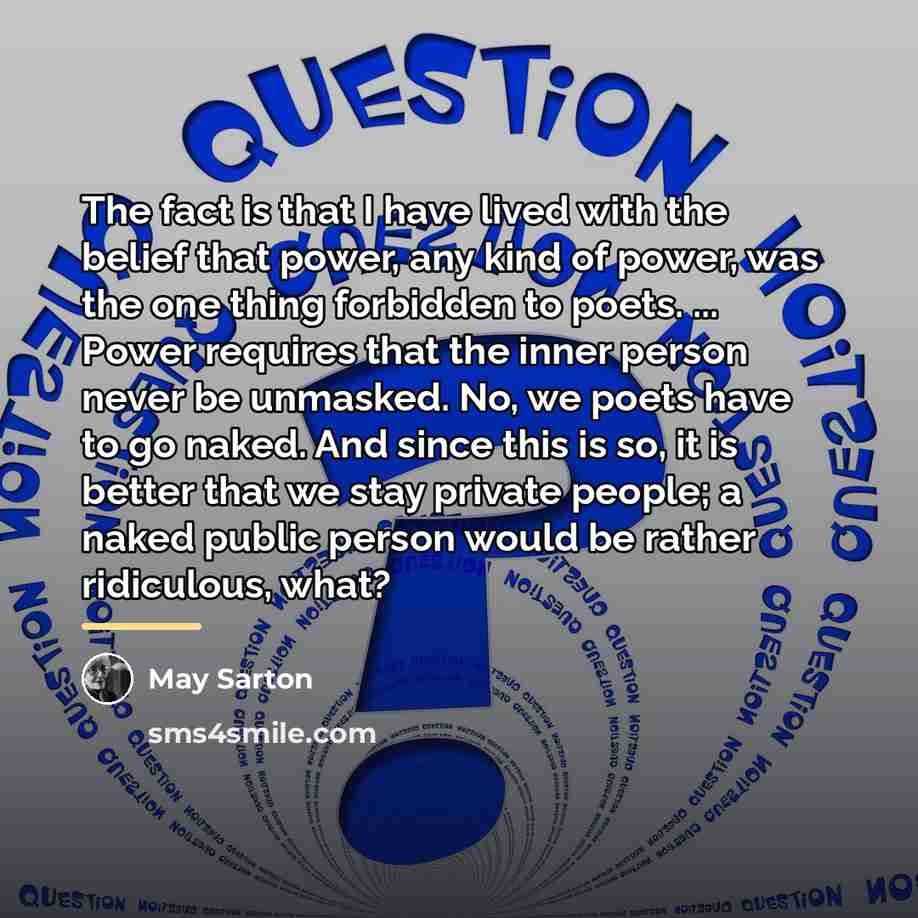 “The fact is that I have lived with the belief…” quote by May Sarton