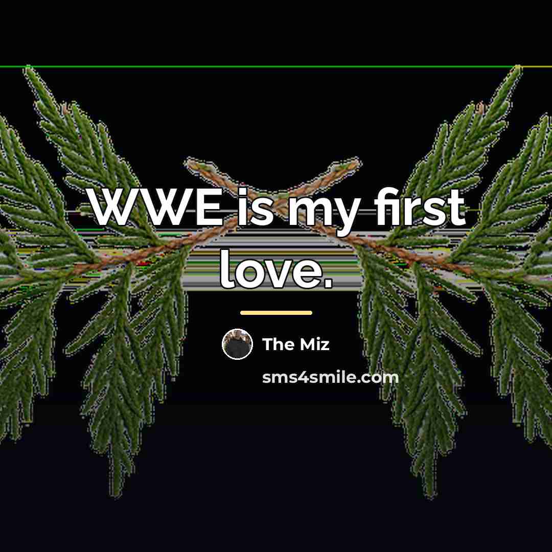 “WWE is my first love.…” quote by The Miz