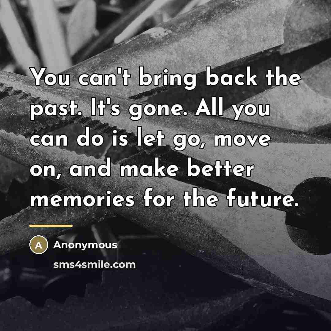 “You can't bring back the past. It's gone. All you…” quote by Anonymous