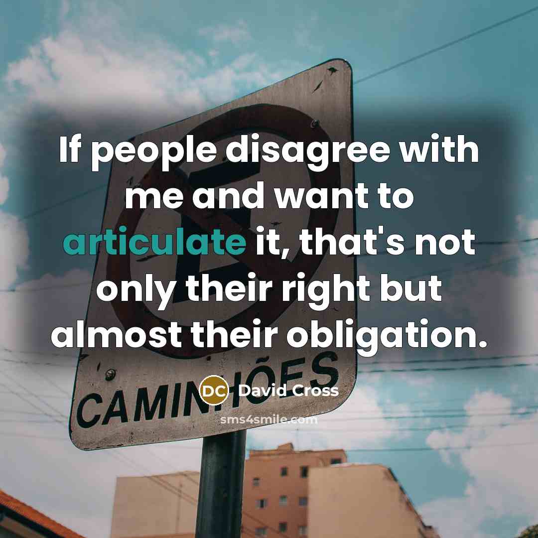 “If people disagree with me and want to articulate it,…” quote by David Cross