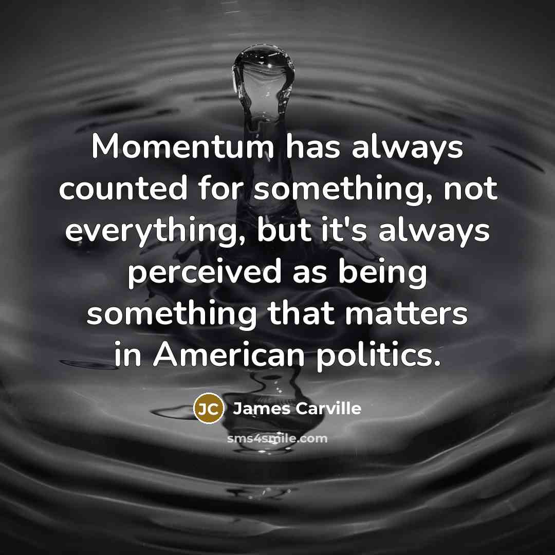 “Momentum has always counted for something, not everything, but it's…” quote by James Carville