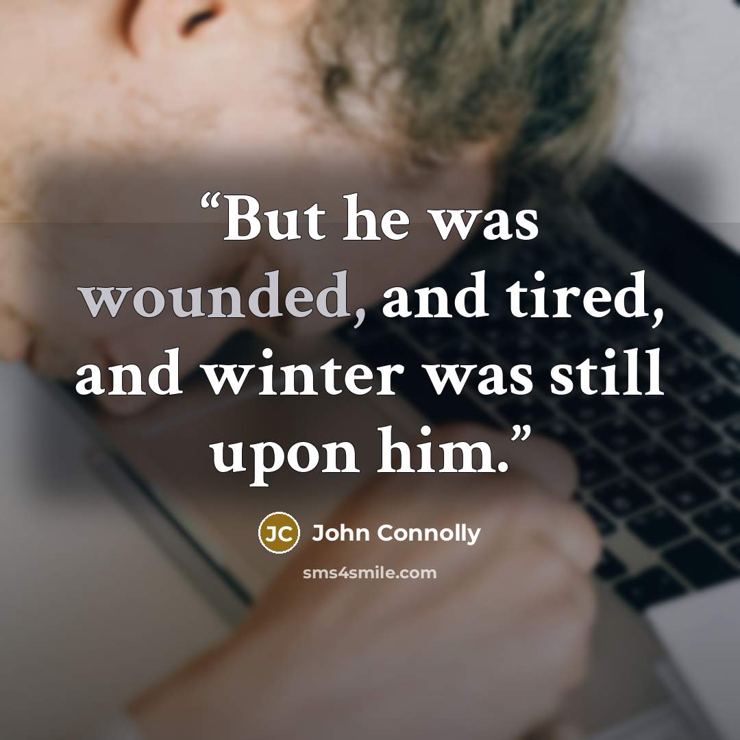 “But he was wounded, and tired, and winter was still upon him.” quote by John Connolly