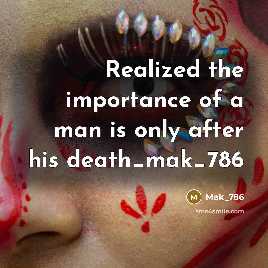 “Realized the importance of a man is only after his…” quote by Mak_786