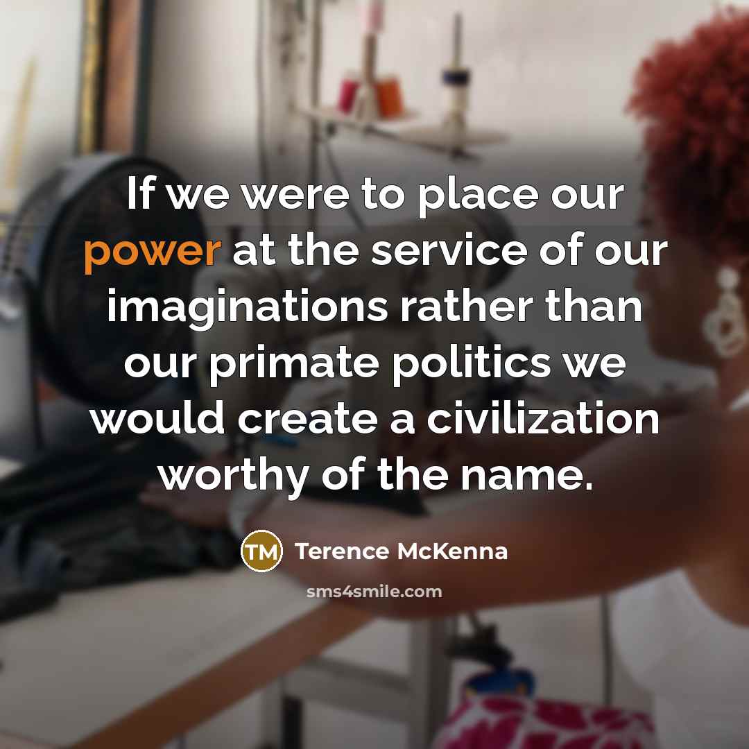 “If we were to place our power at the service…” quote by Terence McKenna