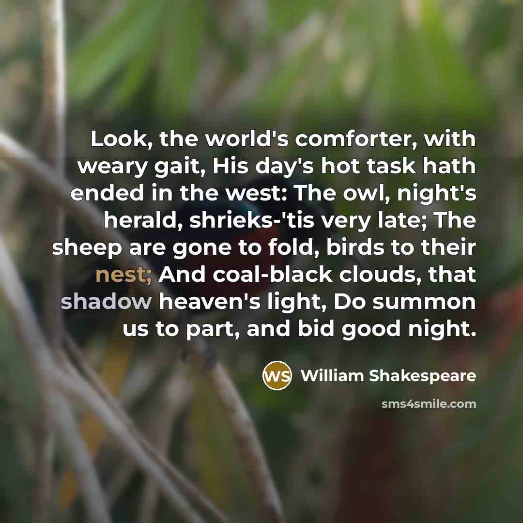 “Look, the world's comforter, with weary gait, His day's hot…” quote by William Shakespeare