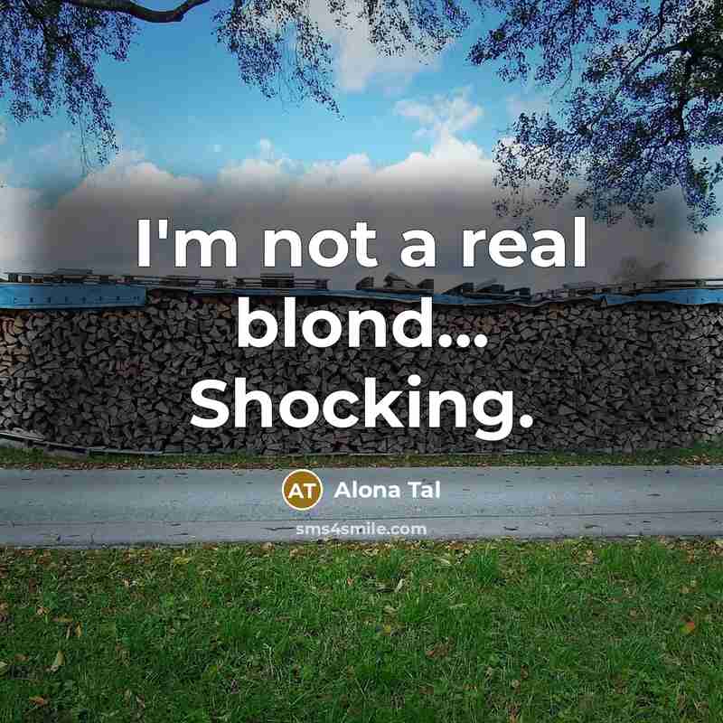 “I'm not a real blond... Shocking.…” quote by Alona Tal