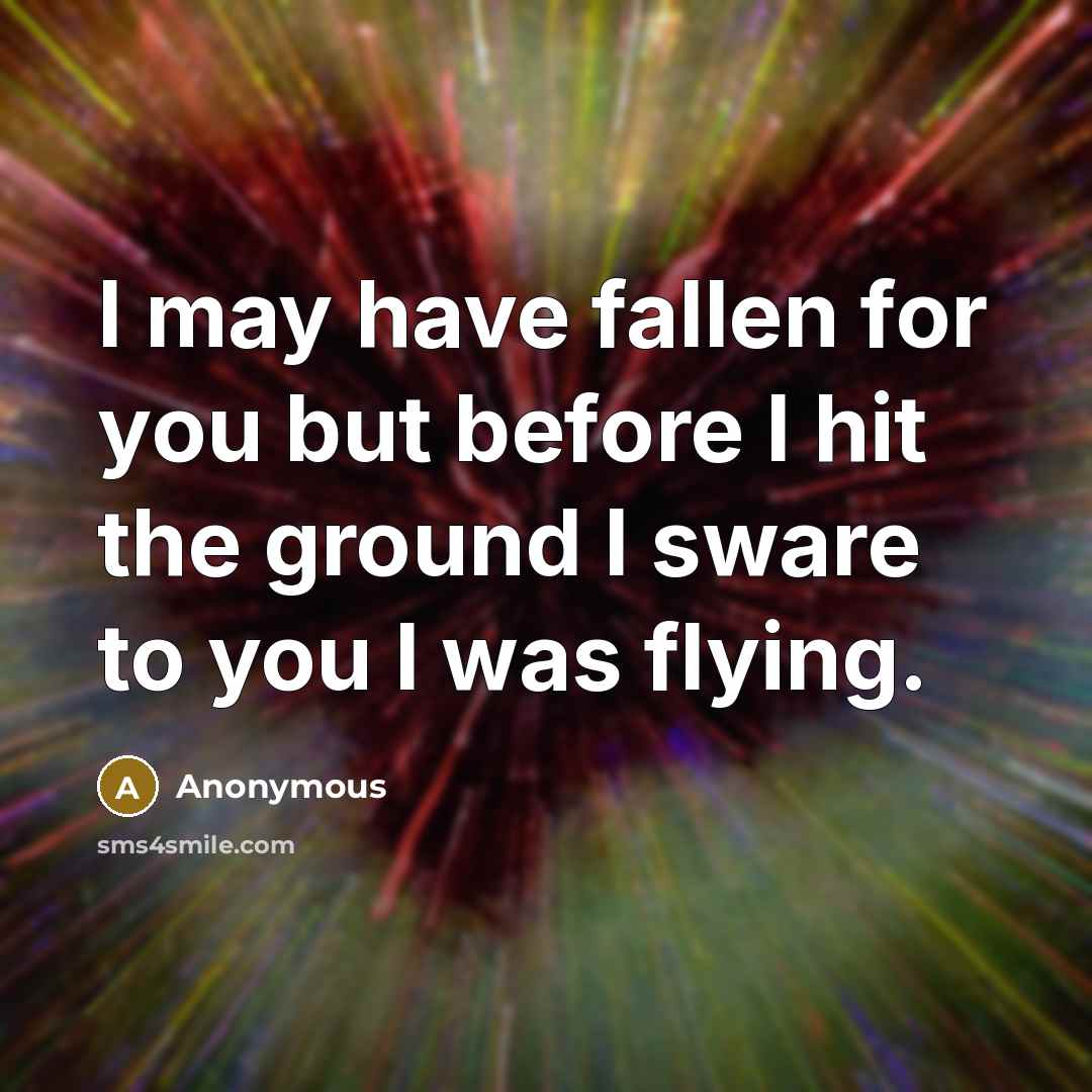 “I may have fallen for you but before I hit…” quote by Anonymous
