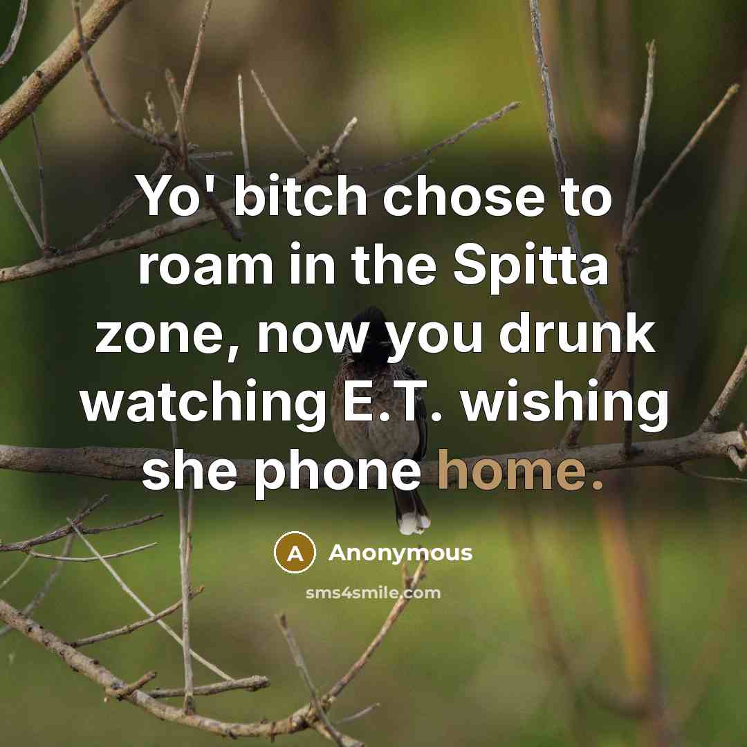 “Yo' bitch chose to roam in the Spitta zone, now…” quote by Anonymous