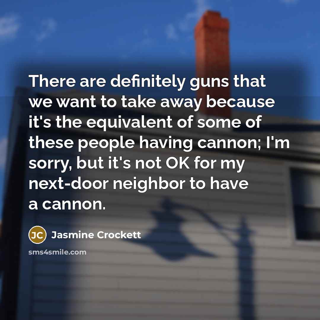 “There are definitely guns that we want to take away…” quote by Jasmine Crockett